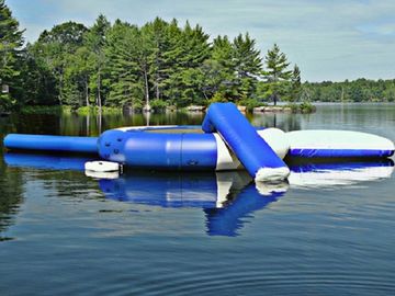 Trampolino gonfiabile all'aperto blu dell'acqua, giocattoli gonfiabili su misura dell'acqua per il lago