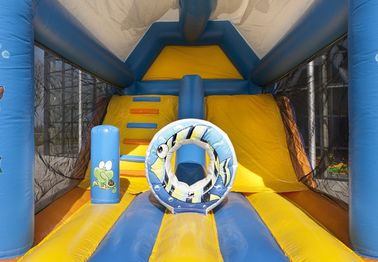 PVC combinato del blu 0.55mm della Camera di rimbalzo di Inflatables degli affitti del saltatore di Seaworld