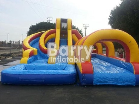 Cortile pazzo Barry Inflatable Water Slides dei contanti colore giallo e blu di 17ft