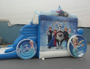 Principessa di stupore Inflatable Combo, buttafuori gonfiabili di Frozon del trasporto blu combinati