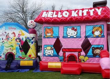 I buttafuori gonfiabili rosa di Hello Kitty, esplosione scherzano il castello rimbalzante per divertimento del cortile