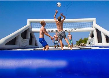 Corte di pallavolo gonfiabile gonfiabile dell'acqua blu dei giochi di sport di Ourdoor