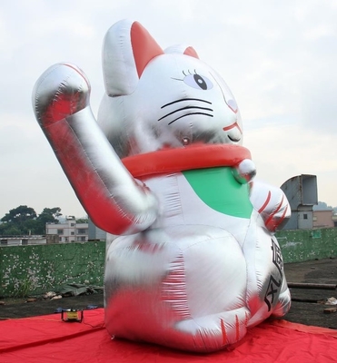 Cartone animato su misura gatto della fortuna dei prodotti pubblicitari gonfiabili di altezza del PVC 6m