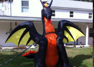 Decorazione di Halloween 9 piedi drago gonfiabile di fuoco/ghiaccio della proiezione di H con le ali
