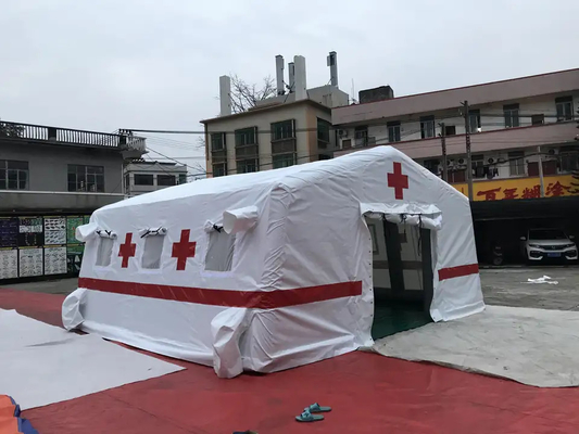 Tenda gonfiabile del pronto soccorso dell'ospedale della tenda del PVC dell'aria della croce rossa stretta della tela cerata