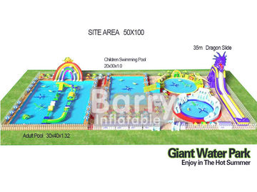 tela cerata gonfiabile del PVC del gigante di costruzione del parco dell'acqua del cortile 3D 0.55mm