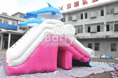 scivolo gonfiabile materiale di rosa del delfino della tela cerata del PVC di 0.55mm per la piscina