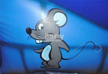 Camera di salto gonfiabile blu dei buttafuori gonfiabili di Mickey Mouse con lo scorrevole