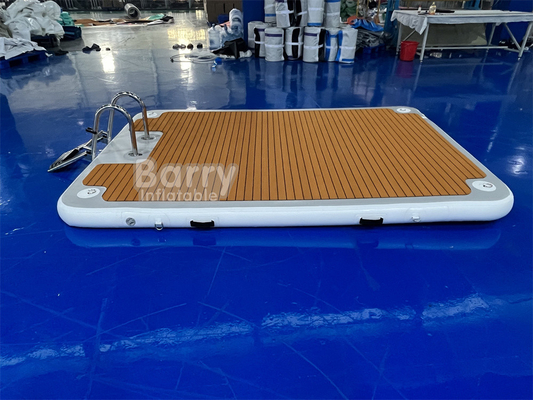 Drop Stitch PVC EVA Dock gonfiabile galleggiante con scale in acciaio per lago fiume oceano e mare