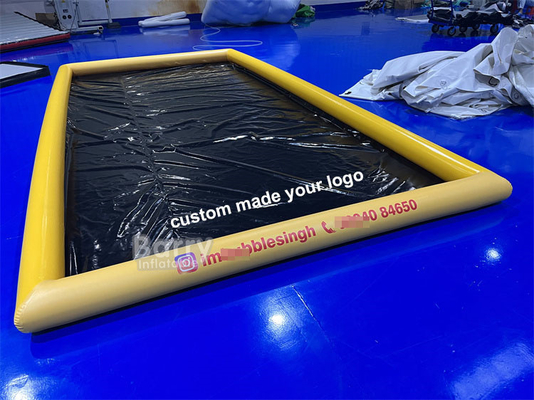 Facile manutenzione tappetino gonfiabile giallo per il lavaggio delle automobili con stampa del logo