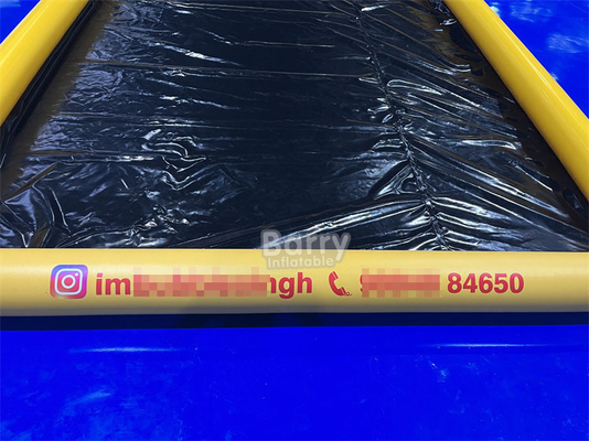 Facile manutenzione tappetino gonfiabile giallo per il lavaggio delle automobili con stampa del logo