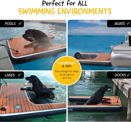 Logo personalizzato Dock galleggiante gonfiabile DWF PVC tappeto d'acqua rampa gonfiabile per cani per il nuoto per cani