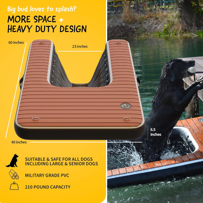 Logo personalizzato Dock galleggiante gonfiabile DWF PVC tappeto d'acqua rampa gonfiabile per cani per il nuoto per cani