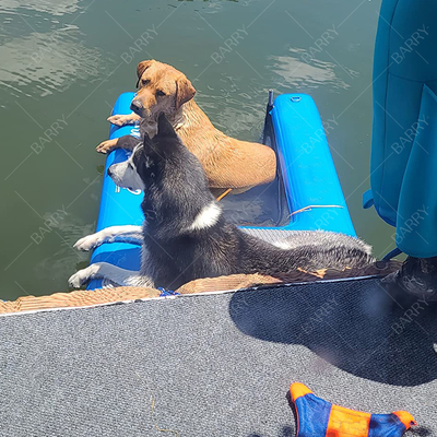 Logo personalizzatoScala gonfiabile da barca per cani Piattaforma rampa di salita Rampa d'acqua gonfiabile per cani