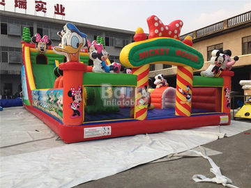 I bambini rimbalzano il campo da giuoco gonfiabile del castello/parco gonfiabile Mickey Cartoon Inflatable Amusement Park di divertimento