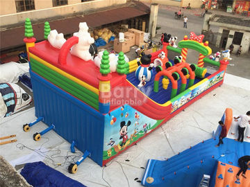 I bambini rimbalzano il campo da giuoco gonfiabile del castello/parco gonfiabile Mickey Cartoon Inflatable Amusement Park di divertimento