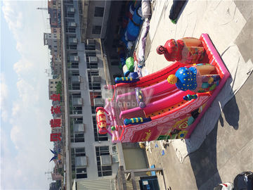 Parco di divertimenti gigante all'aperto dello scivolo gonfiabile/esplosione di Candy 0.55mm della tela cerata rosa del PVC