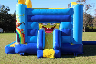 Castello di salto di Spongebob della tela cerata del PVC di giallo 0,55, moonwalk gonfiabile della Camera di rimbalzo per i bambini