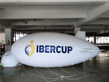 bianco gonfiabile del piccolo dirigibile dell'elio lungo di 6m per la pubblicità della resistenza al fuoco di promozione