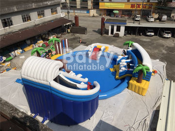 Parco gonfiabile dell'acqua del PVC Aquapark di abitudine con lo stagno e scorrevole per i bambini