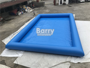 Rettangolo blu sigillato aria gonfiabile su ordine della piscina del PVC di 0.9mm