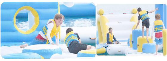 Tela cerata di galleggiamento del PVC del parco dell'acqua di Logo Printing Aqua Sports Inflatable