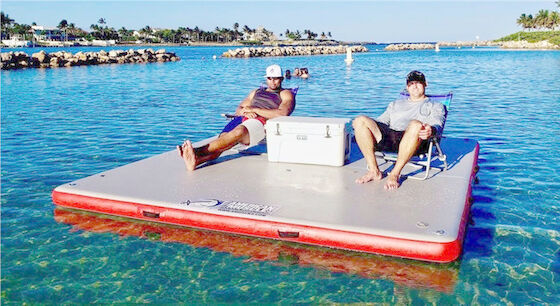 Yoga di galleggiamento Mat Inflatable Swim Platform Raft dell'isola gonfiabile del PVC