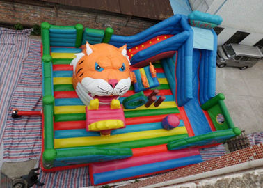 Il castello rimbalzante gonfiabile dei bambini della testa della tigre di divertimento con lo scorrevole