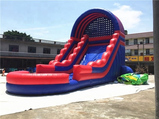 L'OEM Plato Inflatable Swimming Pool Water fa scorrere i Waterslides rossi e blu di esplosione