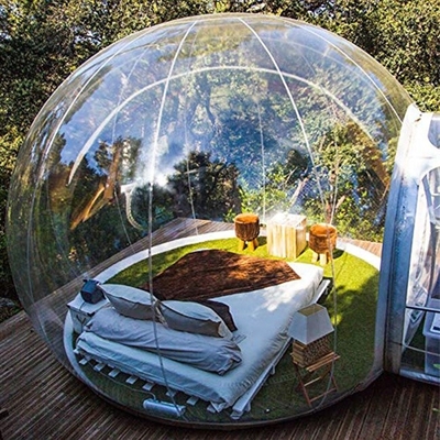 tenda trasparente della bolla del PVC di 1mm con le tende di campeggio gonfiabili del tunnel