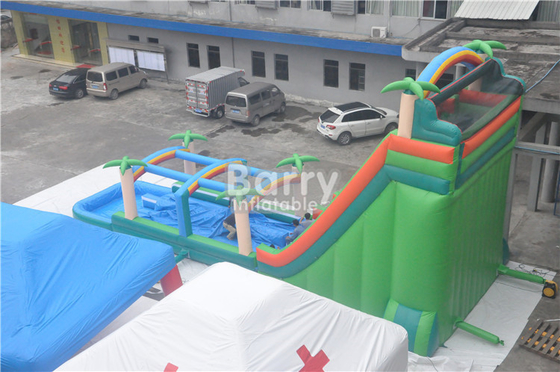 Materiale commerciale del PVC di Tress Blow Up Water Slide 0.55mm della giungla
