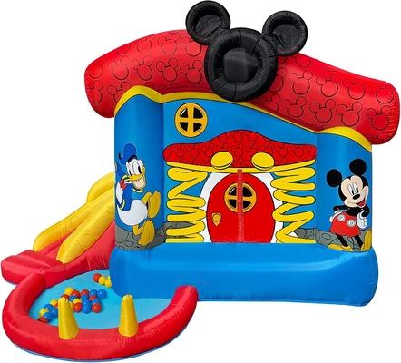 Camera gonfiabile di Disney Mickey Mouse Funhouse Outdoor Bounce dei buttafuori del PVC di 0.55mm con lo scorrevole