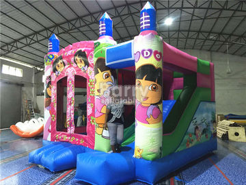 Annuncio pubblicitario rosa della Camera di principessa Large Dora Inflatable Bounce con stampa di Digital