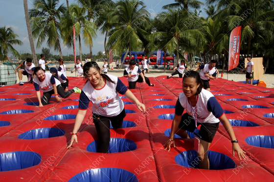 Caso commerciale di Singapore Grande evento gonfiabile 5 km Giant gonfiabile percorso di ostacoli Bouncy Castle 5k Attività