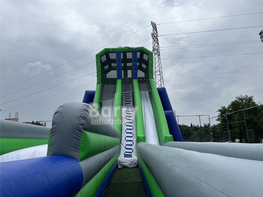 Gioco di festa per bambini personalizzato alto 36x14x13m treppiede scivolo d'acqua gigante per eventi di grandi dimensioni 5 km percorso gonfiabile di ostacoli