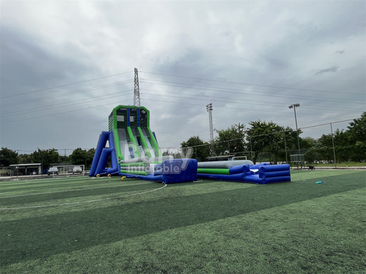 Gioco di festa per bambini personalizzato alto 36x14x13m treppiede scivolo d'acqua gigante per eventi di grandi dimensioni 5 km percorso gonfiabile di ostacoli