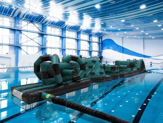Commerciale termico sigillato doppio corsia 15M Whirligig piscina gonfiabile Aqua Run