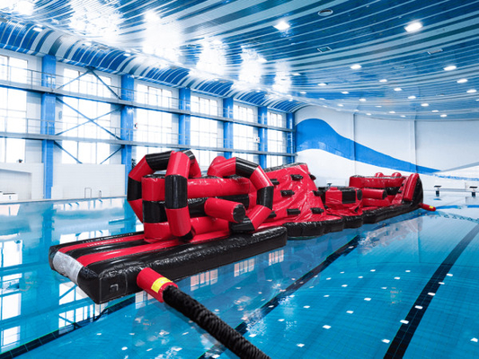 Commerciale termico sigillato doppio corsia 15M Whirligig piscina gonfiabile Aqua Run