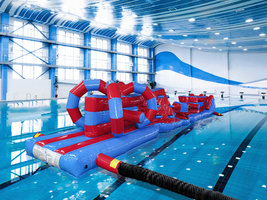 Commerciale termico sigillato doppio corsia 15M Whirligig piscina gonfiabile Aqua Run
