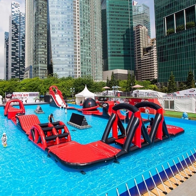 Saldature con cuciture gonfiabili ostacolo d'acqua gigante parco acquatico galleggiante in piscina a telaio