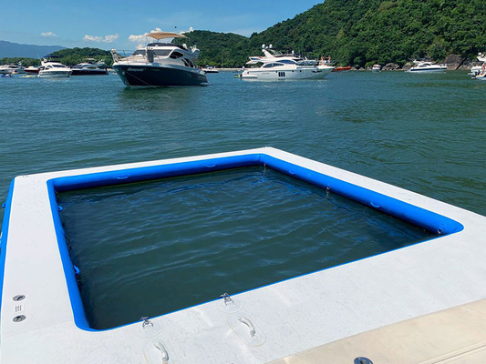 Yacht Sport Outdoor Drop Stitch Piscina di mare gonfiabile Oceano galleggiante Piscina di mare con rete anti meduse