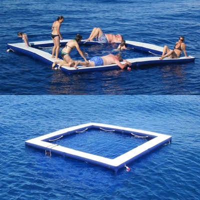 Yacht Sport Outdoor Drop Stitch Piscina di mare gonfiabile Oceano galleggiante Piscina di mare con rete anti meduse