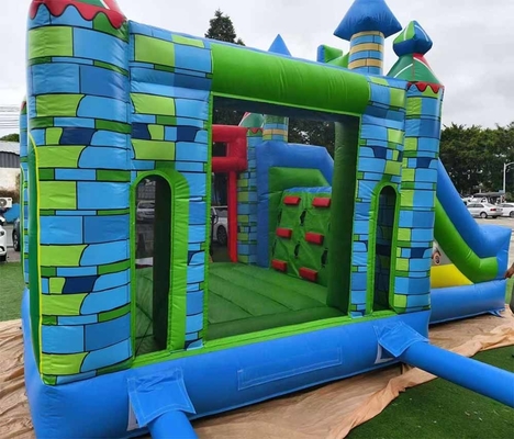 Spedizione veloce Bouncer gonfiabile in materiale PVC Casa di rimbalzo con scivolo e anello da basket