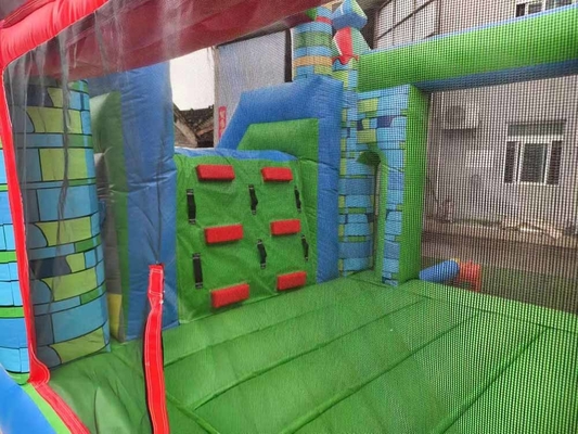Spedizione veloce Bouncer gonfiabile in materiale PVC Casa di rimbalzo con scivolo e anello da basket