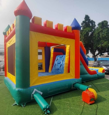 Commercial Grade PVC Kids Custom Logo Castello bagnato o asciutto Casa rimbalzata con scivolo Tipo di giocattolo di divertimento