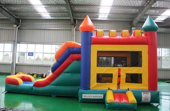 Commercial Grade PVC Kids Custom Logo Castello bagnato o asciutto Casa rimbalzata con scivolo Tipo di giocattolo di divertimento