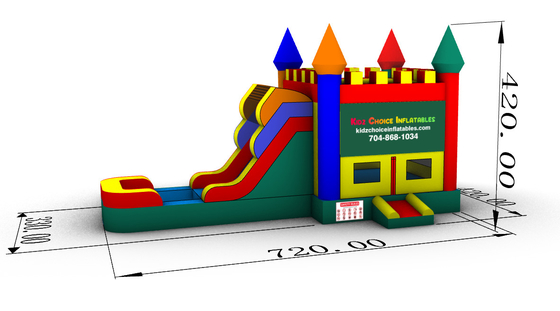 Commercial Grade PVC Kids Custom Logo Castello bagnato o asciutto Casa rimbalzata con scivolo Tipo di giocattolo di divertimento