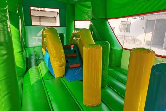 Commerciale Adulti Bambini Pastello Festa Autobus scolastico Casa rimbalzo Con piccolo scivolo e percorso di ostacoli