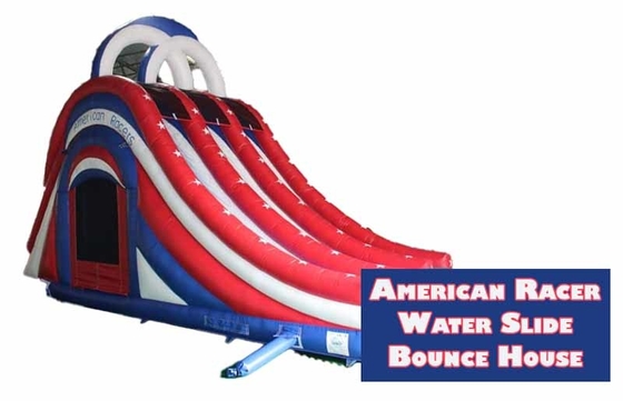 Divertimento interno / esterno e gioco America 3 corsie scivolo d'acqua casa rimbalzo combo con scala dietro