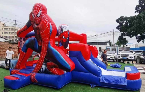 Casa di rimbalzo Spiderman all' interno / all' esterno con scivolo per feste a tema per bambini